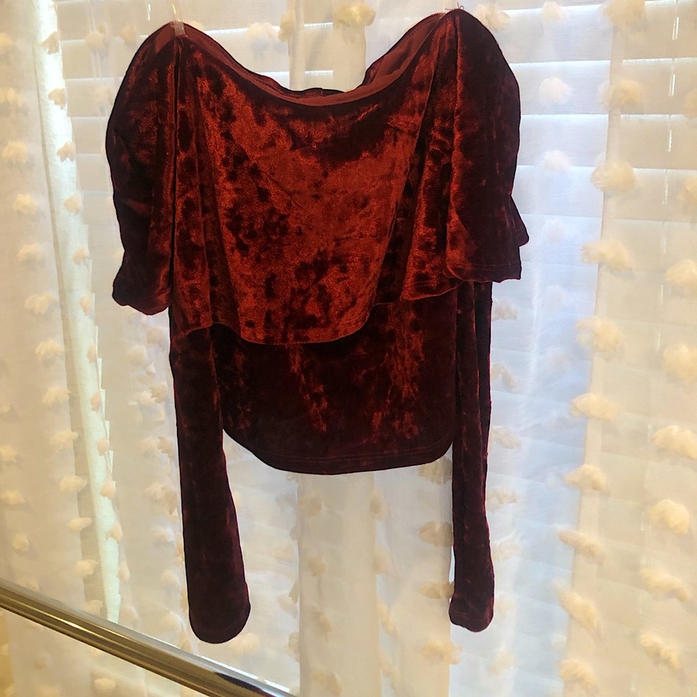 Charlotte Russe Red Velvet Top. Size XS/S